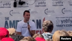 Charlie Kirk, cu puțin timp înainte să fie împușcat.