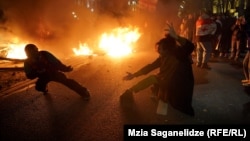 Участники акции на проспекте Руставели, 29 ноября 2024 года