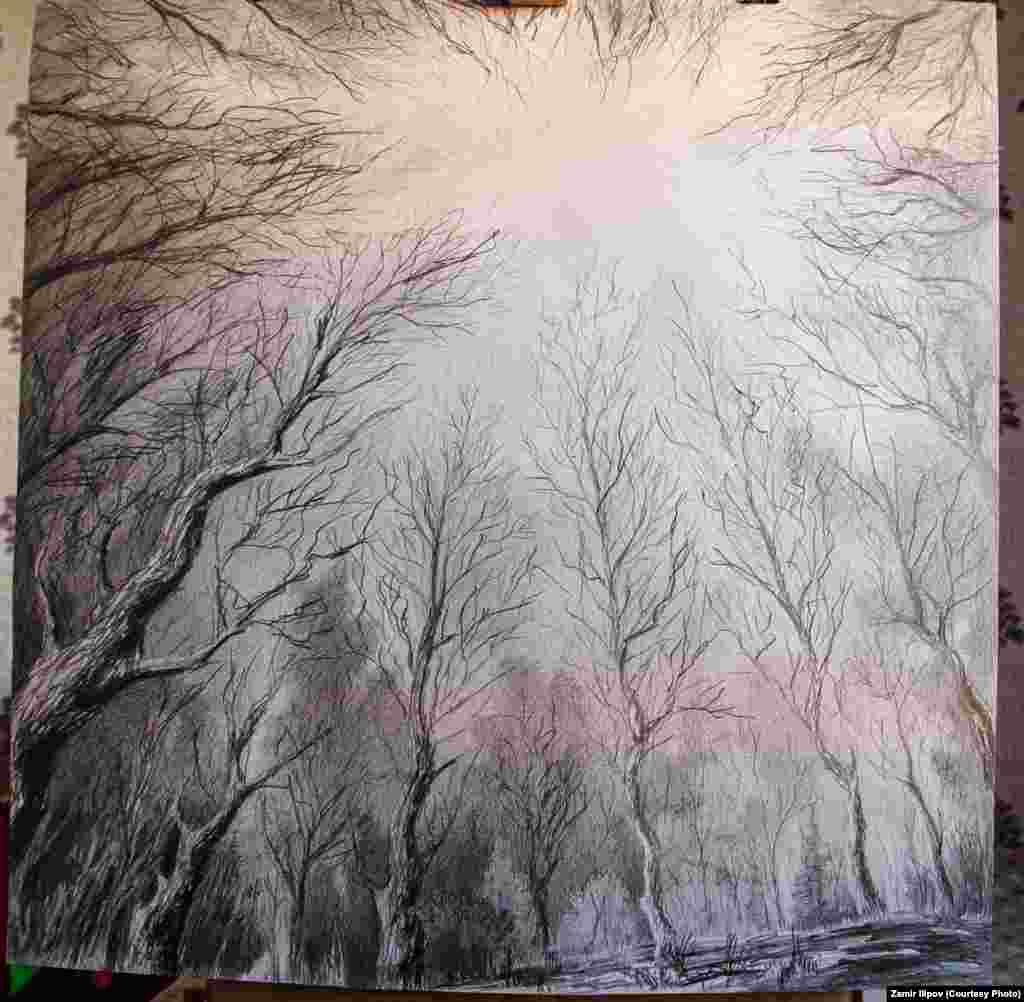 Замир Илиповдун "Таң нуру" аттуу композициясынан, "Кеч күз" эмгеги.