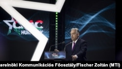 Orbán Viktor miniszterelnök beszédet mond a CPAC (Konzervatív Politikai Akció Konferencia) Hungary megnyitóján a Budapest Kongresszusi Központban 2025. május 29-én