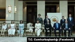 На церемонії вручення вірчих грамот послом України Наріманом Джелялом президенту Туреччини Реджепу Тайїпу Ердогану. Анкара, 8 липня 2025 року