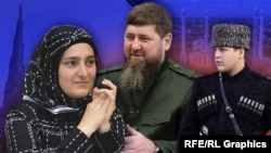 Рамзан Кадыров (в центре), его дочь Айшат и сын Адам. Коллаж
