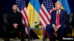 Володимир Зеленський і Дональд Трамп під час зустрічі в Нью-Йорку, США, 23 вересня 2025 року