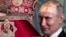 Crucea de pe mitra patriarhul Kirill aruncă o umbră pe fruntea lui Vladimir Putin în catedrala din Moscova, 28 aprilie, 2019

