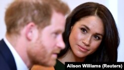 Ducele și ducesa de Sussex în 20 ianuarie 2020.