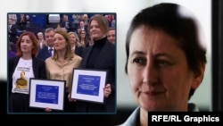 Церемония награждения в Европарламенте и Мзия Амаглобели (коллаж)