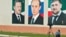 Ахмад Кадыров, Владимир Путин и Рамзан Кадыров на плакатах в Чечне