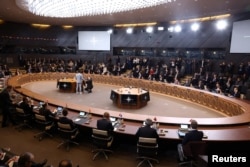 Засідання Північноатлантичної ради під час зустрічі міністрів закордонних справ НАТО в штаб-квартирі альянсу в Брюсселі, Бельгія, 3 грудня 2025 року