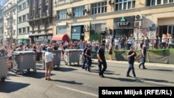 Սերբիա - Ցուցարարները փողոց են փակել մայրաքաղաք Բելգրադում, 30-ը հունիսի, 2025թ.