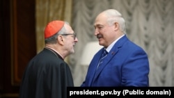 Аляксандар Лукашэнка і Кляўдыё Гуджэроцьці на сустрэчы 27 кастрычніка 2025 году
