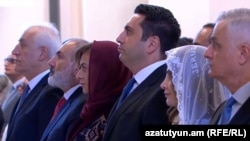 Armenia - Prime Minister Nikol Pashinian and other officials attend the re-consecration ceremony of the Echmiadzin Cathedral, September 29, 2024.
