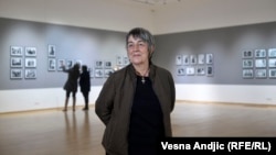 Goranka Matić na otvaranju njene retrospektivne izložbe fotografija u Muzeju savremene umetnosti u Beogradu, 2021. 