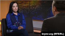 Ганна Андрієвська, журналістка проекту Крим.Реалії, під час інтерв'ю