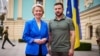 Ursula von der Leyen și Volodimir Zelenski, Kiev, 15 septembrie 2022.