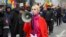 Marina Tauber, conducând un protest antiguvernamental la Chișinău, pe 28 februarie 2023 