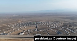 A newly constructed village in Azerbaijan’s Aghdam District photographed in March 2025.