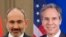 Премьер-министр Армении Никол Пашинян и госсекретарь США Энтони Блинкен (комбинированная фотография).