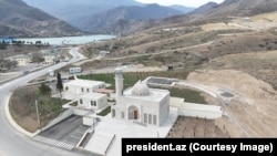A new mosque photographed in March 2025 in Azerbaijan's recaptured Aghdara district.