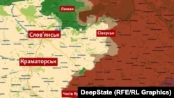 Словянський та Краматорський напрямки на мапі DeepState