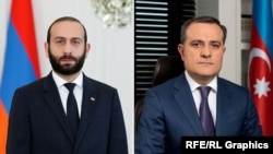 Министр иностранных дел Армении Арарат Мирзоян и министр иностранных дел Азербайджана Джейхун Байрамов (комбинированная фотография).