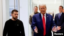 27 septembrie 2024, întâlnire la New York între președintele american Donald Trump, la acel moment candidat republican, și președintele ucrainean Volodimir Zelenski. 