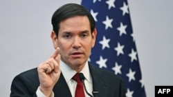 Sekretari amerikan i Shtetit Marco Rubio, flet në konferencë për shtyp gjatë një vizite në Meksikë, 3 shtator.