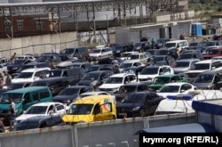 Поромна переправа на російській стороні Керченської протоки, 2015 рік. Архівне фото