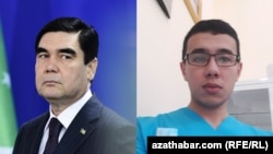 Комбинированное фото Касымберды Гараева (справа) и президента Туркменистана Гурбангулы Бердымухамедова