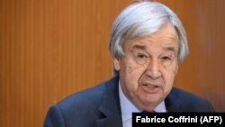 د ملګرو ملتونو عمومي منشي انتونیو ګوتېرېش د ډېسېمبر پر ۲۰مه د افغانستان په اړه رپورټ د امنیت شورا ته وړاندې کوي - انځور: ارشیف