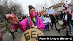 Шествие в Алматы за права женщин. 8 марта 2021 года