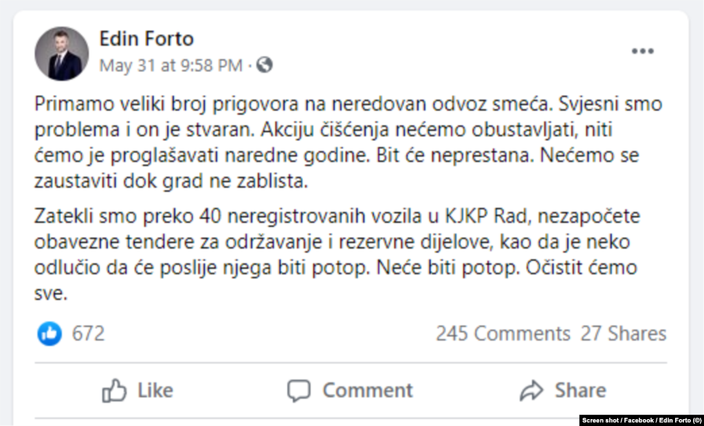 Premijer Kantona Sarajevo poručio da su "svjesni problema".&nbsp;
