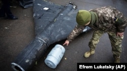 Сбитый в Украине беспилотник Shahed. Такие дроны собирают в особой экономической зоне «Алабуга»