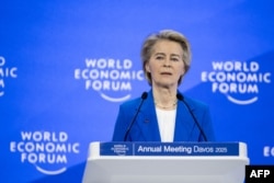 Ursula von der Leyen la Davos, pe 21 ianuarie.