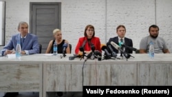 На 18 август 2020 г. беше създаден Координационен съвет на опозицията. От ляво надясно: Павел Латушка, Мария Калесникова, Волха Ковалкова, Максим Знак, Сяргей Дълевски.