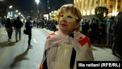 საპროტესტო აქციის მონაწილე, 2025 წლის მარტი