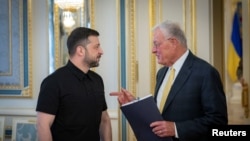 კით კელოგი უკრაინის პრეზიდენტ ვოლოდიმირ ზელენსკისთან ერთად. კიევი, 14 ივლისი, 2025.