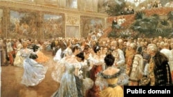 Австрия. Падышанын сарайына чогулган ак сөөктөр. Вильгельм Гаузенин картинасы (1900). Бул эмгек иллюстрация үчүн колдонулду.  
 