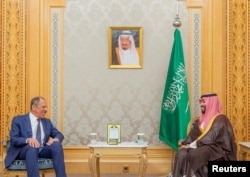 Ministrul rus de Externe, Serghei Lavrov, la o întâlnire, în septembrie 2024, la Riad, cu prințul moștenitor saudit, Muhammad bin Salman.