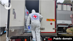 Կարմիր Խաչի աշխատակիցները Ռուսաստանի և Ուկրաինայի միջև դիերի փոխանակման ժամանակ, արխիվ