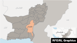 د بلوچستان د خضدار ضلعې نقشه.