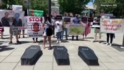 ABŞ-da türkmen aktiwistleri protest geçirip, BSG-dan düşündiriş soradylar