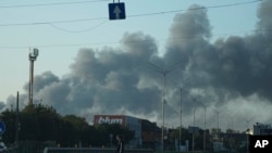 Дим після російських ударів у Києві