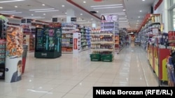 Prazan supermarket u Podgorici, 31. januar 2025.