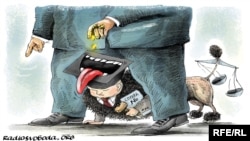 Карикатура на тему коррупции.