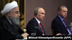 Eýranyň prezidenti Hassan Rohani, Orsýetiň prezidenti Wladimir Putin we Türkiýäniň prezidenti Rejep Taýýip Erdogan