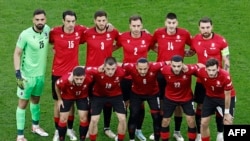 26 ივნისი, 2024 წელი. საქართველოს ეროვნული ნაკრების ფეხბურთელები ევროპის ჩემპიონატზე პორტუგალიასთან მატჩის წინ. 