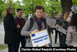 Dan Perciun la o acțiune organizată de PAS, Chișinău, 9 mai 2021