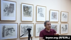 Aqmescitte Ramiz Netovkinniñ resimleri sergisiniñ açılışı. 2015 senesi iyünniñ 26-sı