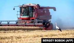 Фермер на своєму комбайні збирає врожай під час війни на ячмінному полі в Харківській області, 18 липня 2022 року. Китай може (і хоче) стати експортним ринком номер один для українського зерна