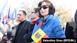 3 noiembrie 2013. Maia Sandu pe când era ministră a educației la un miting al PLDM, din care a făcut parte pentru o perioadă scurtă de timp